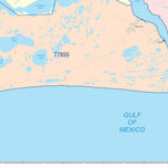 Colorcast Zip Code Style Wall Map of Port Arthur, TX