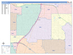 Colorcast Zip Code Style Wall Map of Richardson, TX