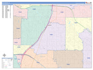 Colorcast Zip Code Style Wall Map of Richardson, TX