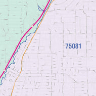 Colorcast Zip Code Style Wall Map of Richardson, TX