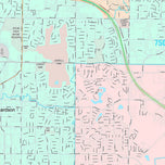 Premium Style Wall Map of Richardson, TX