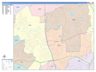 Colorcast Zip Code Style Wall Map of Round Rock, TX