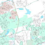 Premium Style Wall Map of Round Rock, TX