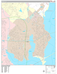 Premium Style Wall Map of Rowlett, TX