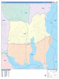 Colorcast Zip Code Style Wall Map of Rowlett, TX