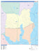 Colorcast Zip Code Style Wall Map of Rowlett, TX