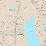 Premium Style Wall Map of Rowlett, TX