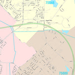 Premium Style Wall Map of Rowlett, TX