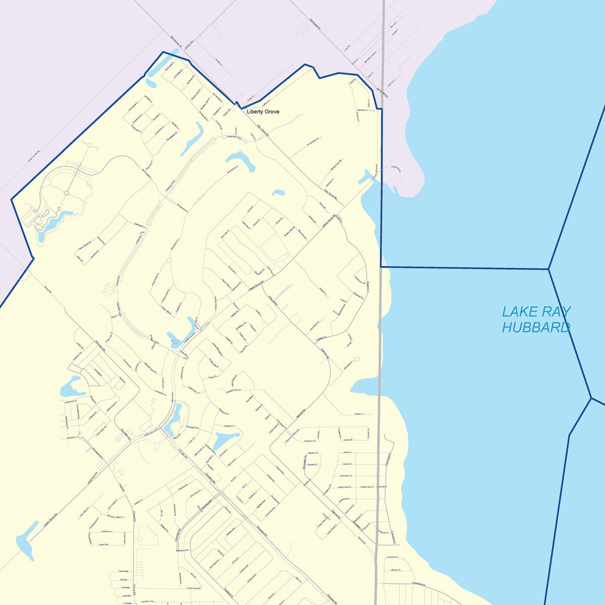 Colorcast Zip Code Style Wall Map of Rowlett, TX