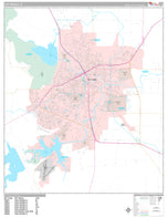 Premium Style Wall Map of San Angelo, TX
