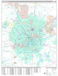Premium Style San Antonio Wall Map by Market Maps