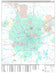 Premium Style San Antonio Wall Map by Market Maps
