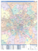 Colorcast Zip Code Style Wall Map of San Antonio by Market Maps
