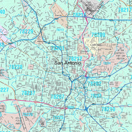 Premium Style San Antonio Wall Map by Market Maps