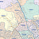 Colorcast Zip Code Style Wall Map of San Antonio by Market Maps