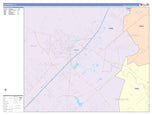 Colorcast Zip Code Style Wall Map of San Marcos, TX