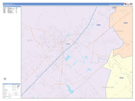 Colorcast Zip Code Style Wall Map of San Marcos, TX
