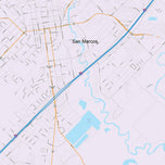 Colorcast Zip Code Style Wall Map of San Marcos, TX