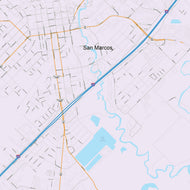Colorcast Zip Code Style Wall Map of San Marcos, TX