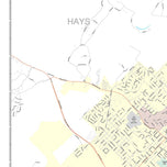 Premium Style Wall Map of San Marcos, TX