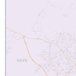 Colorcast Zip Code Style Wall Map of San Marcos, TX
