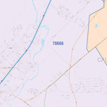 Colorcast Zip Code Style Wall Map of San Marcos, TX