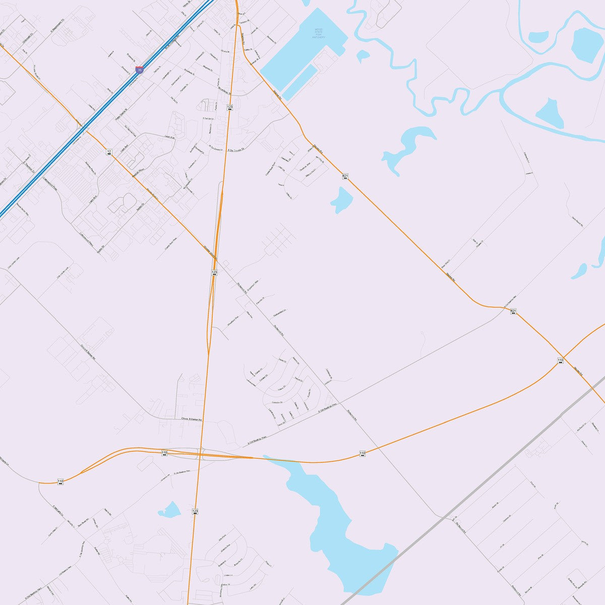 Colorcast Zip Code Style Wall Map of San Marcos, TX
