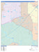 Colorcast Zip Code Style Wall Map of Sugarland, TX
