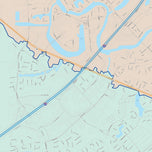 Colorcast Zip Code Style Wall Map of Sugarland, TX