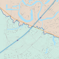 Colorcast Zip Code Style Wall Map of Sugarland, TX