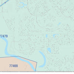 Colorcast Zip Code Style Wall Map of Sugarland, TX