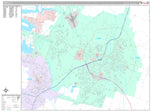 Premium Style Wall Map of Temple, TX