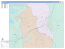 Colorcast Zip Code Style Wall Map of Temple, TX