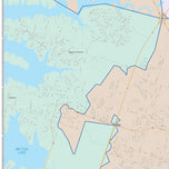 Colorcast Zip Code Style Wall Map of Temple, TX