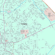 Premium Style Wall Map of Victoria, TX