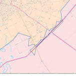 Colorcast Zip Code Style Wall Map of Victoria, TX