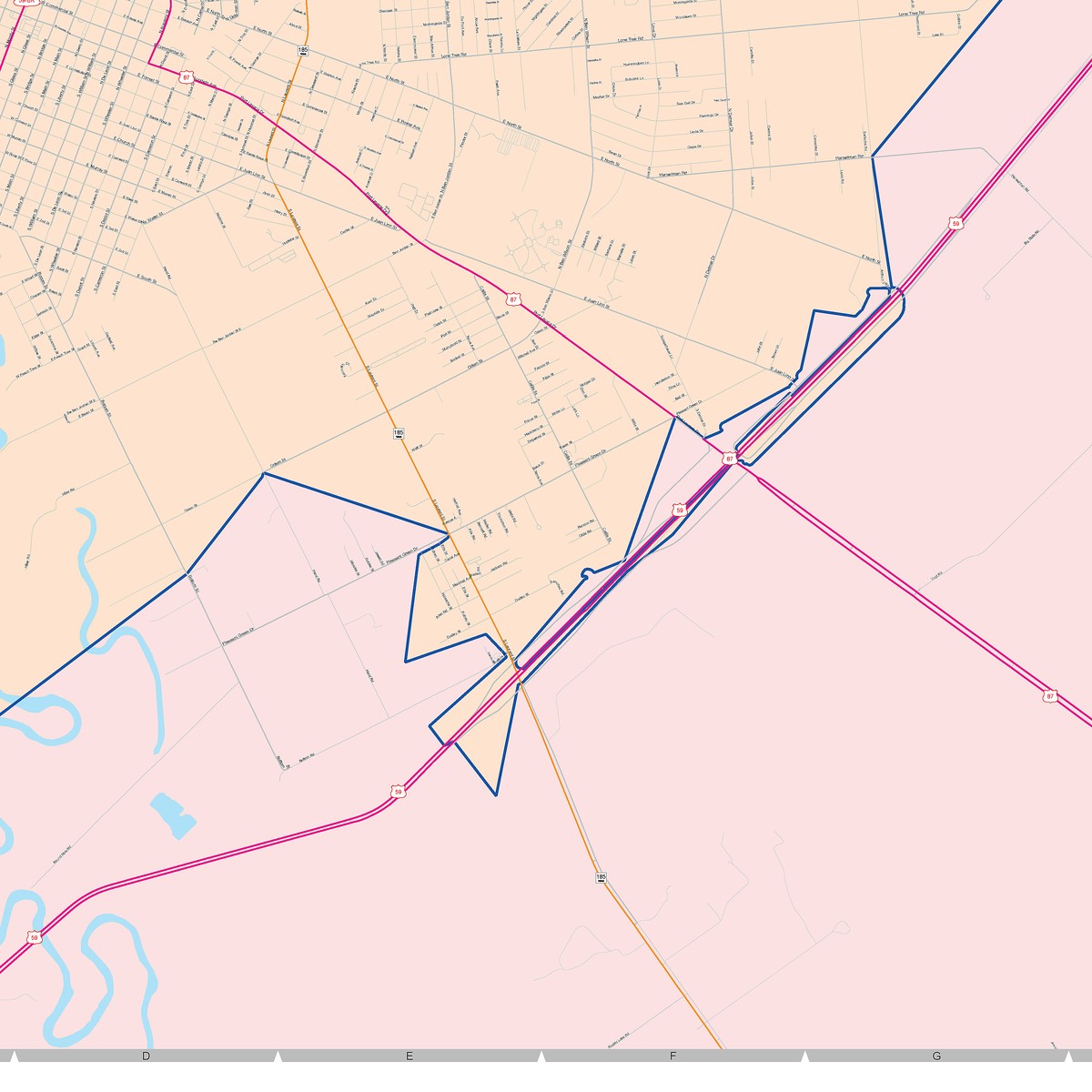 Colorcast Zip Code Style Wall Map of Victoria, TX