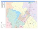 Colorcast Zip Code Style Wall Map of Waco, TX