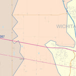 Colorcast Zip Code Style Wall Map of Wichita Falls, TX
