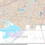 Premium Style Wall Map of Wichita Falls, TX