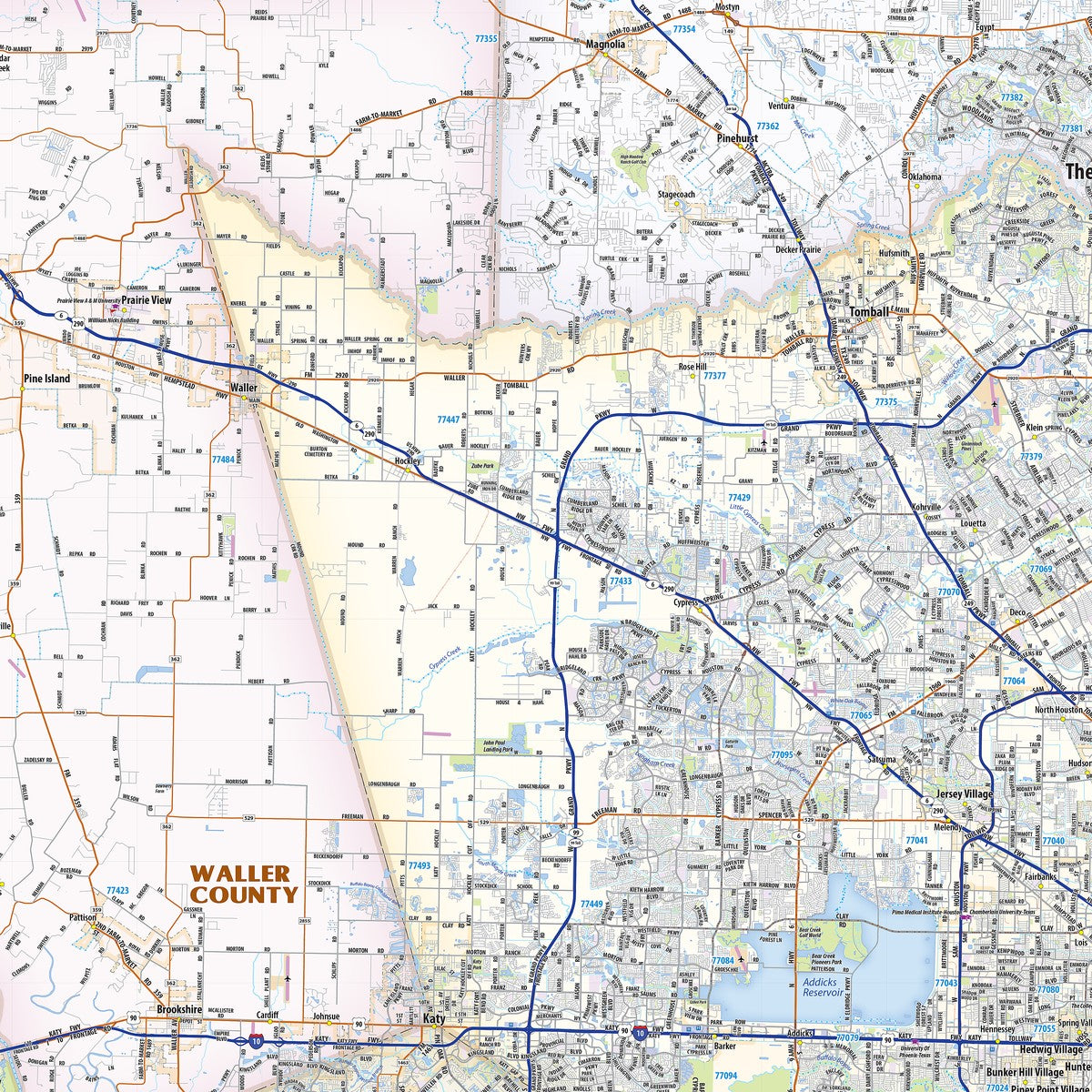 Houston Metro Area Wall Map