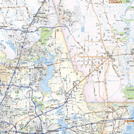 Greater Houston Metro Area Wall Map