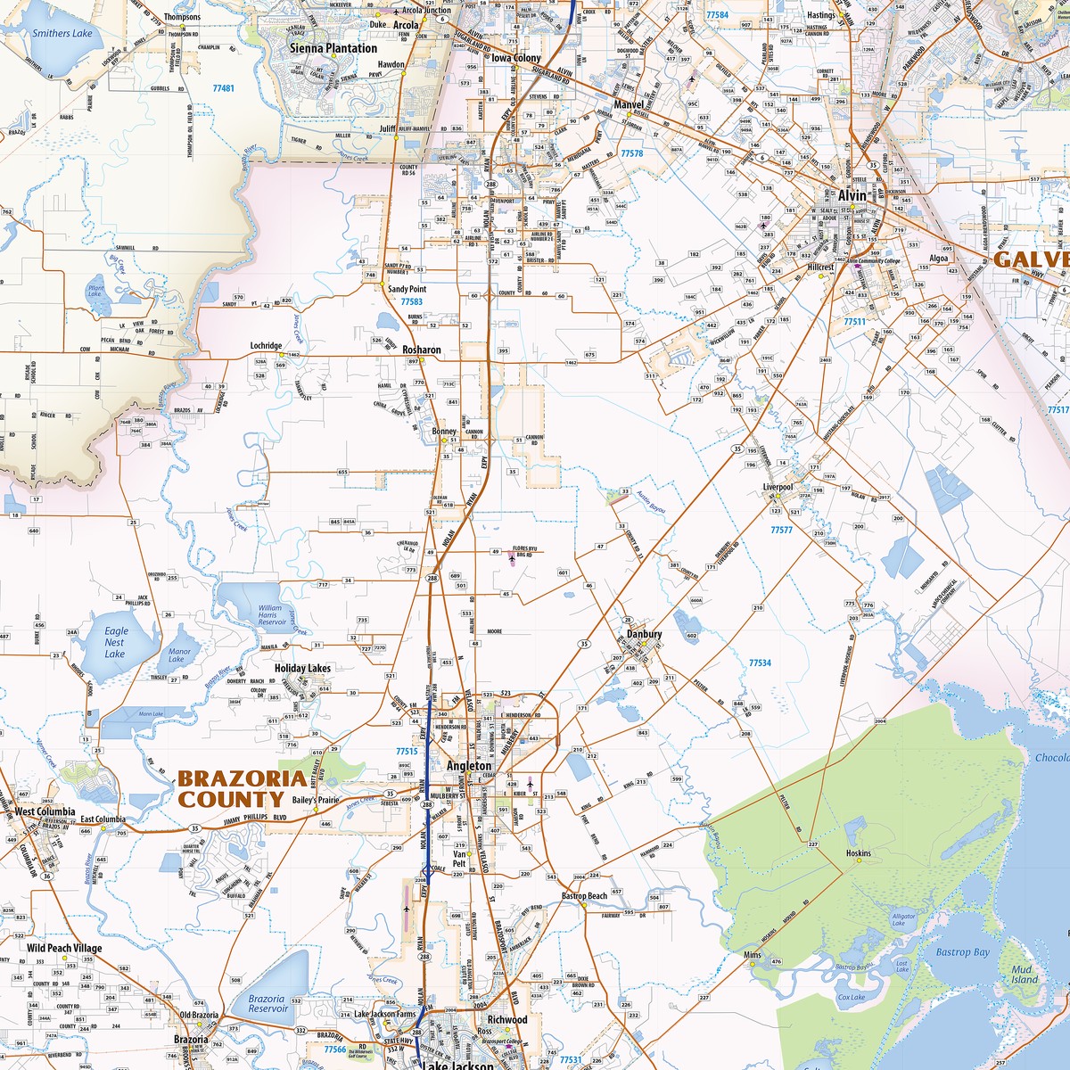 Houston Metro Area Wall Map
