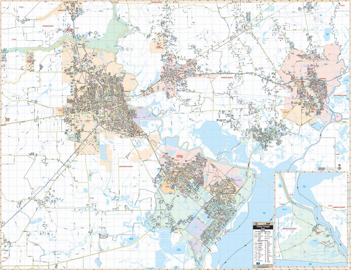 Golden Triangle Wall Map by Universal Map