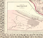 1876 County Map of Texas by S.A. Mitchell