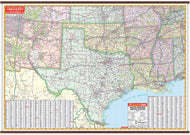 South-Central US Wall Map by Universal Map