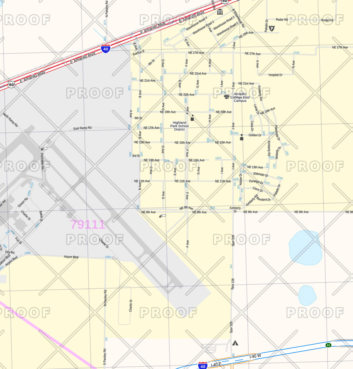 Amarillo Wall Map