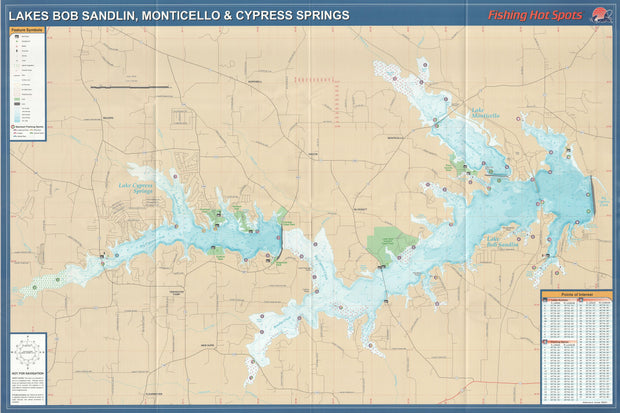 Lakes Bob Sandlin, Monticello & Cypress Springs by Fishing Hot Spots