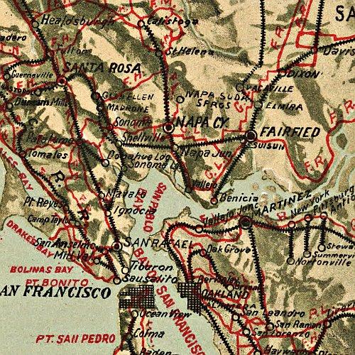 Map of California roads for cyclers, 1895