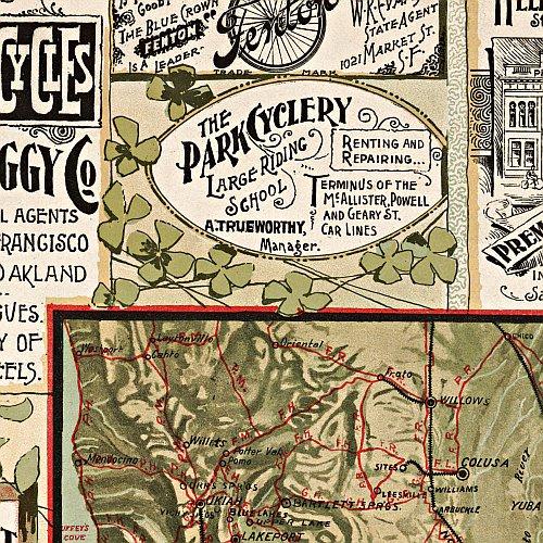 Map of California roads for cyclers, 1895